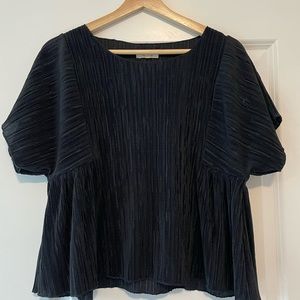 Madewell black loose ribbed top